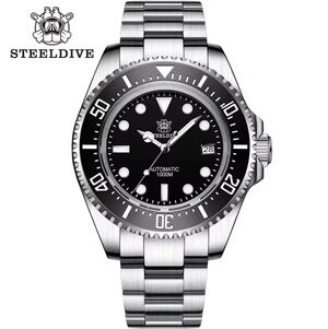 Steeldive Watch SD1964 Seiko NH35 AR Sapphire black Dial Ceramic Bezel 1000m NEW